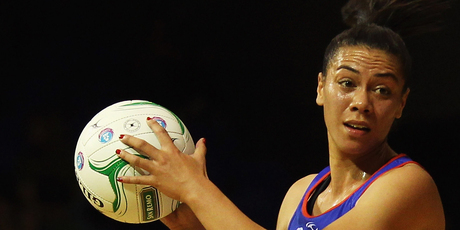 Bailey Mes of the Mystics looks to pass the ball out. Photo / Getty Images.