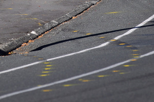 Police road markings at the scene of the crash.
Photo / Doug Sherring