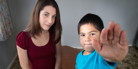 Lisa Gembitsky set up Konfident Kidz to protect children like her son, Hunter, from bullying. Photo / Marty Melville