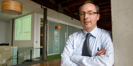 New NZX chairman Andrew Harmos in the Wellington head office. Photo / Mark Mitchell