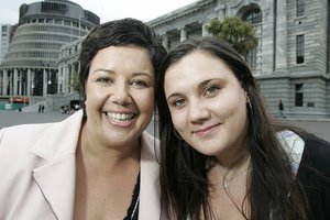 Social Development Minister Paula Bennett with her daughter Ana 7 years ago. They survived beneficiary life. Photo / Mark Mitchell