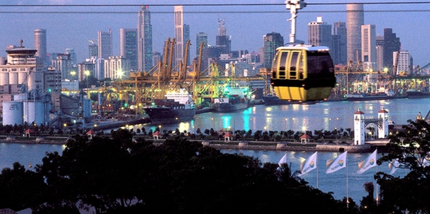 A cable car to Sentosa Island, Singapore. Photo / Singapore Tourism Board