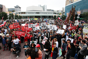Protests against partial asset sales are coming from right across the social spectrum. Photo / Doug Sherring