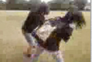 Cellphone footage shows a brutal attack on a Wanganui Girls' College student in March last year. Photo / Supplied