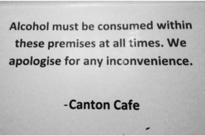 Sign at Kingsland's Canton Cafe. Photo / Supplied