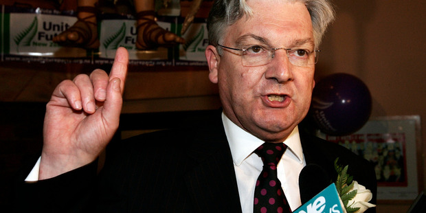 Peter Dunne speaking to supporters after winning his Ohariu Belmont seat at the 2005 election. Photo / Anthony Phelps