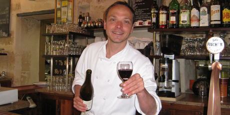 Chef Otis at Le Taxi Jaune cafe in Rue Chapon, Paris. Photo / Michele Hewitson