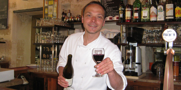 Chef Otis at Le Taxi Jaune cafe in Rue Chapon, Paris. Photo / Michele Hewitson