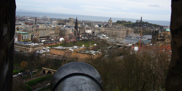 Hogmanay in Edinburgh, viewed from Edinburgh Castle. Photo / Jim Eagles
