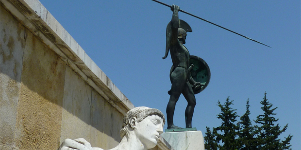Leonidas, defiant to the last, awaits the Persian invaders. Photo / Jim Eagles