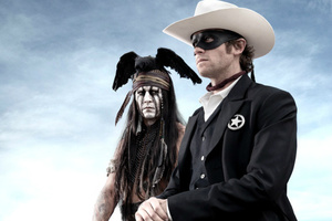 Johnny Depp, left, as Tonto in The Lone Ranger. Photo / Supplied