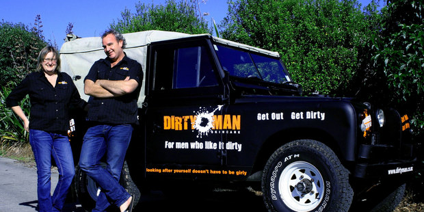 Mike Orange and wife Tracey - creators of DirtyMan blokes skincare.