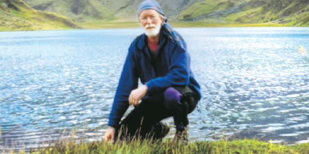 Graeme Dingle in front of Peru's 6500m mountain Yerupaja Norte, which he was the first person to climb 40 years ago. Photo / Graeme Dingle