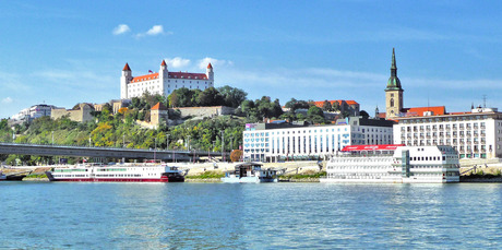 The large homes of wealthier inhabitants spread from Bratislava's imposing castle. Photo / Slovakia Travel