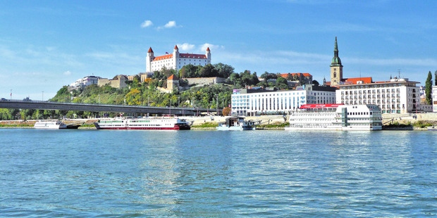 The large homes of wealthier inhabitants spread from Bratislava's imposing castle. Photo / Slovakia Travel