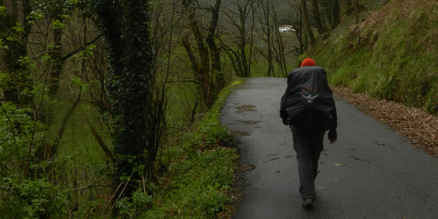On the trail between Roncesvalles and Zubiri. Photo / Simon Winter
