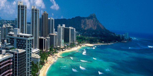 An aerial view of Waikiki Beach on the Hawaiian island of Oahu. Photo / Thinkstock