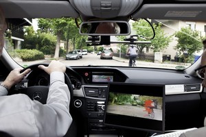 Daimler engineers demonstrate Mercedes-Benz' 6D Vision technology. Photo / Supplied