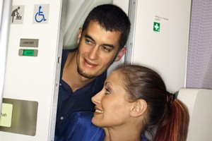 Three quarters of Aussies said they would happily move to another toilet if they saw a couple sneaking into a plane toilet together. Photo / Thinkstock