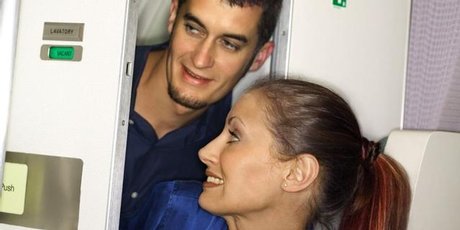 Three quarters of Aussies said they would happily move to another toilet if they saw a couple sneaking into a plane toilet together. Photo / Thinkstock