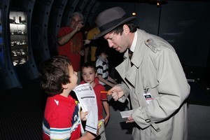 Detective Dick Sharp helps children work out whodunnit at Auckland Museum's The Poisoners. Photo / Supplied