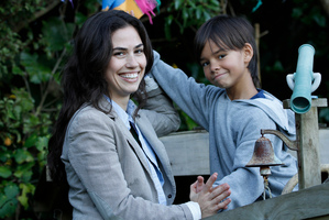 Erica Chadwick enjoys family time with her son, Manaia, 8, at their Lower Hutt home. Photo / Mark Mitchell