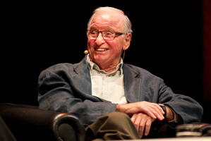 Maurice Gee received a standing ovation from the festival audience. Photo / Steven McNicholl