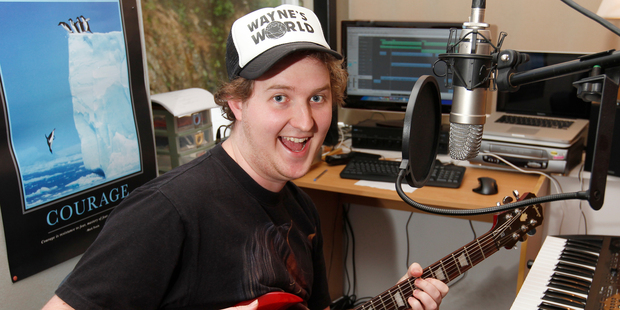 YouTube musician Matt Mulholland in his Wellington Studio. Photo / Mark Mitchell