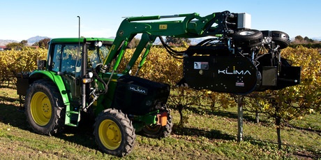 The New Zealand-developed Klima machine mechanises a system of grape pruning previously done by hand. Photo / Supplied
