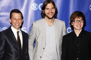 Jon Cryer, Ashton Kutcher and Angus T. Jones of sitcom Two and a Half Men. Photo / AP