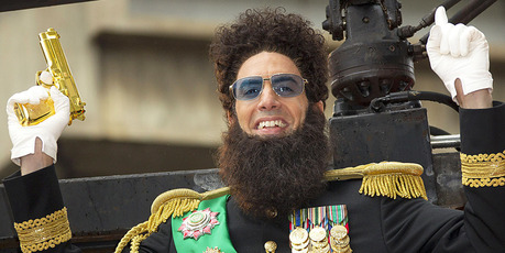 Sacha Baron Cohen in character as Admiral General Aladeen in The Dictator. Photo / AP