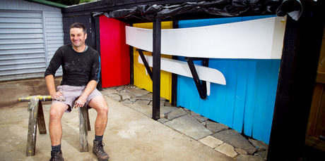 Justin's storage space adds a splash of colour to his driveway. Photo / Natalie Slade
