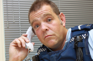 Senior constable Dave Colville is bemused that an international phone scammer would call the Richmond Community Police Station. Photo /Waimea Weekly
