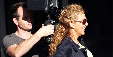 Sally Ridge films the pilot episode for her upcoming reality show. Photo / Doug Sherring