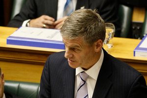 Finance Minister Bill English reading his 2012 Budget. Photo / Mark Mitchell
