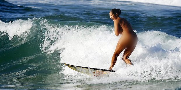Marama Kake thinks of herself as a sustainable surfer. Photo / Megan Slade, The Courier-Mail
