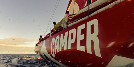 Camper has fought back to take fourth place in an action-packed Miami in-port event in the Volvo Ocean race overnight. Photo / Hamish Hooper.