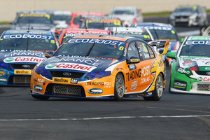 Will Davison drives the #6 Tradingpost FPR Ford during race 11 of the V8 Supercar Championship Series at Phillip Island Grand Prix Circuit. Photo / Getty Images.