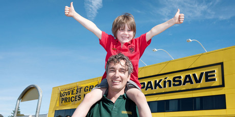 Whanganui Pak'nSave owner Gareth Jones said his son Elliot challenged him to make energy savings at the store. Photo / Supplied