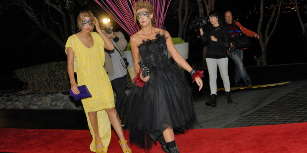 Jaime and Sally Ridge arrive at the party with their film crew. Photo / Michael Craig
