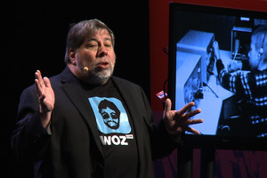 Steve Wosniak tells the Viaduct Events centre audience during a worldwide tour yesterday that he was 'very much a nerd'. Photo / Phillip Davis