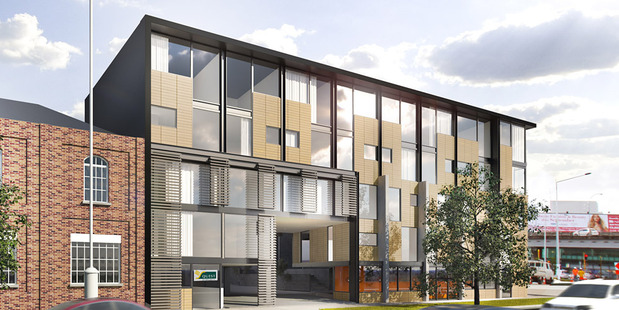 The Quest Auckland hotel planned for the site beside Victory Church, opposite Victoria Park at 80 Beaumont St. Photo / Supplied