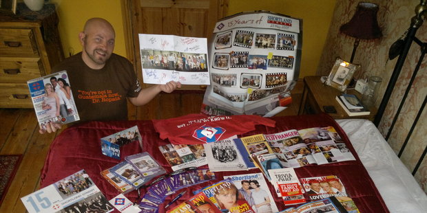 Andrew Hardman with some of his memorabilia collection. 'It has storylines that I have related to.' Photo / Supplied