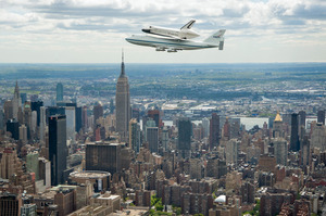 The Enterprise shuttle - once seen, never forgotten. Photo / AP