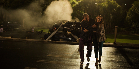 Chopper crash scene from Shortland Street's mega-episode. Photo / supplied