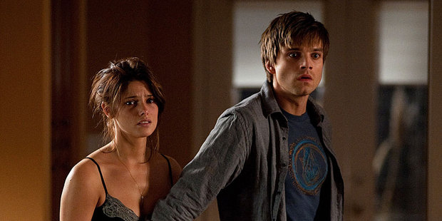 Ashley Greene and Sebastian Stan get scared in The Apparition. Photo / Supplied