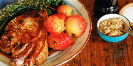 Crab apples make a pleasant change as an accompaniment to pork chops. Photo / Jason Dorday
