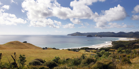 Great Barrier Island's Palmers Beach, Kaitoke Beach and Medlands. Photo / Sarah Ivey