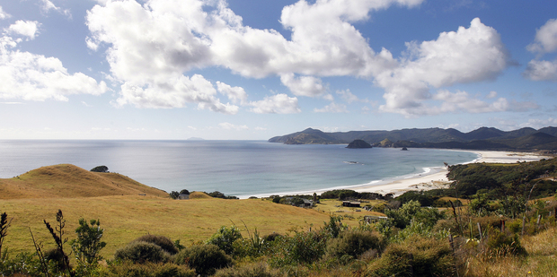 Great Barrier Island's Palmers Beach, Kaitoke Beach and Medlands. Photo / Sarah Ivey
