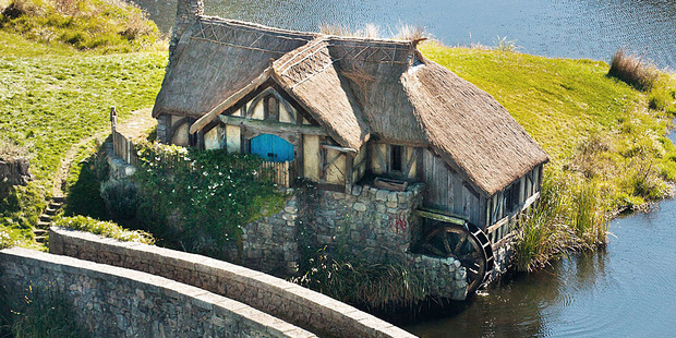 A new photo of the Hobbit set near Matamata. Photo / Stephen Barker/Rex Features